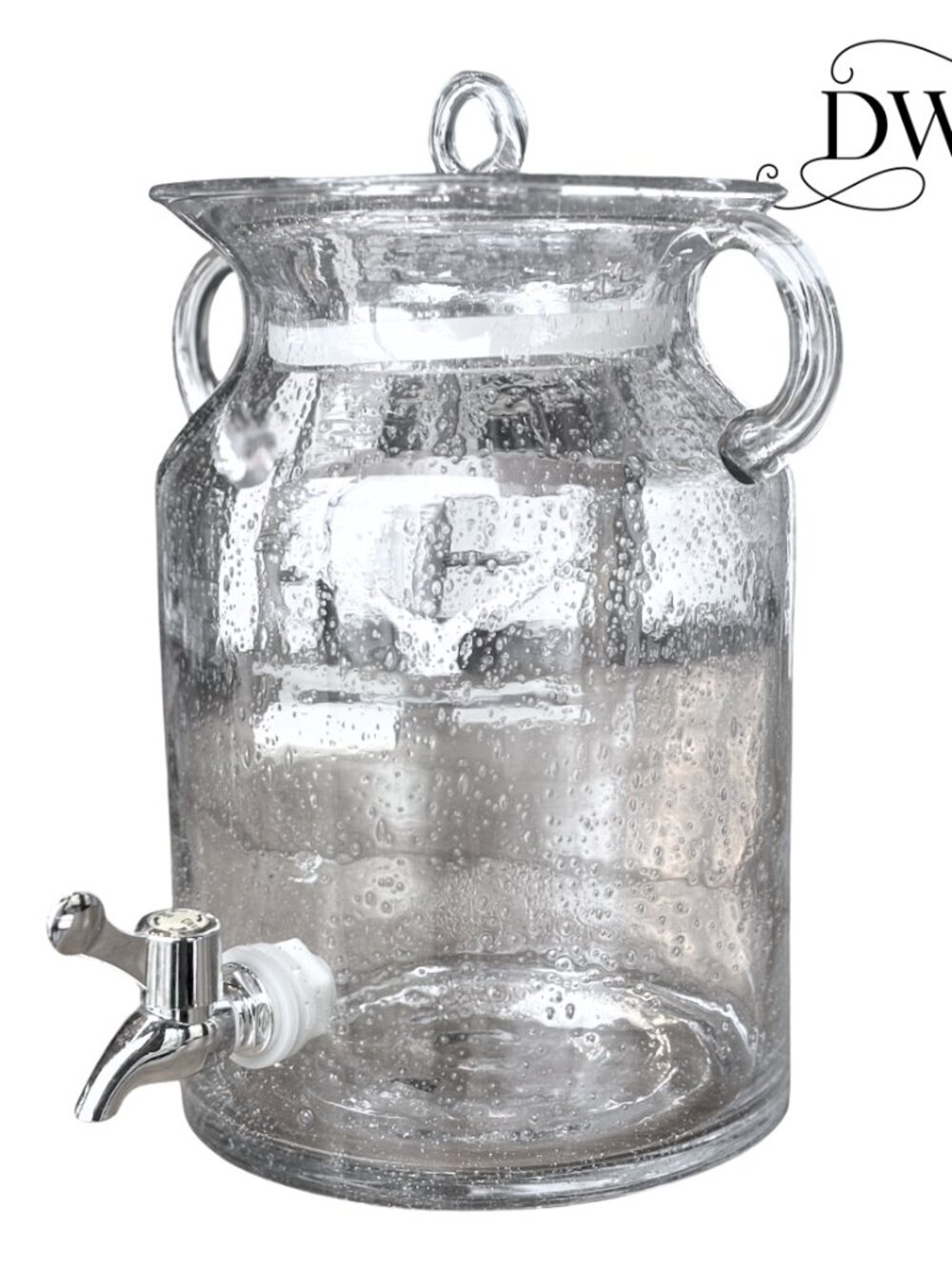 Clear Bubble Glass Drink Dispenser with Spigot
